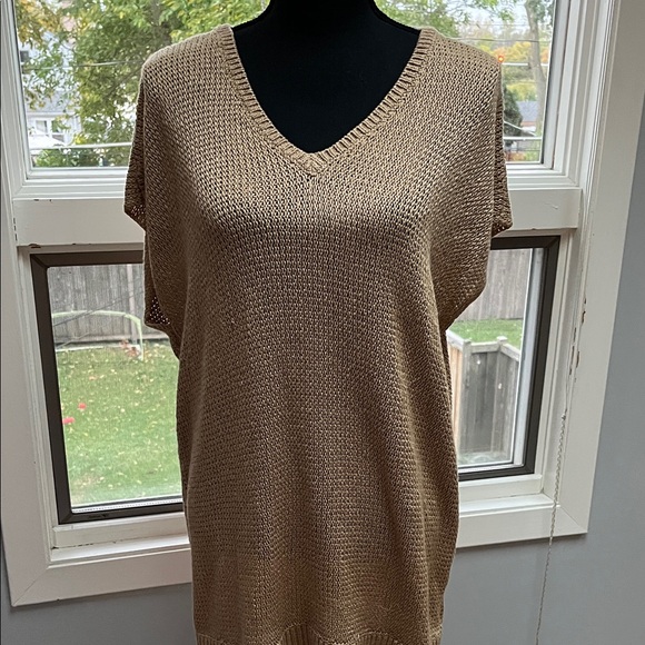 Ralph Lauren Tan V-Neck Short Sleeve Sweater Vest sz 2X - Picture 3 of 6